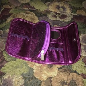 Purple glitter makeup case